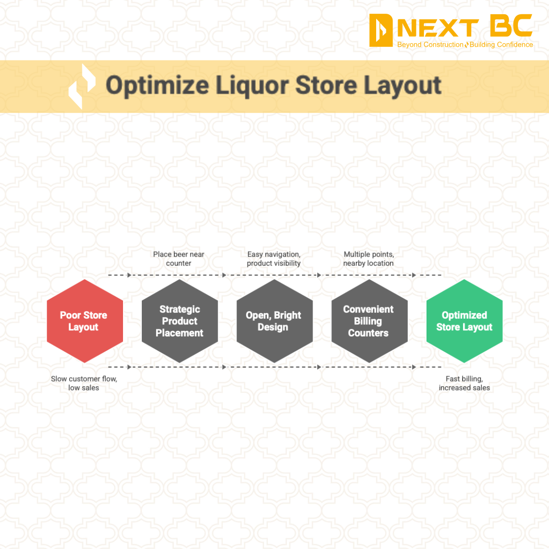 Liquor store layout planning for customer flow
